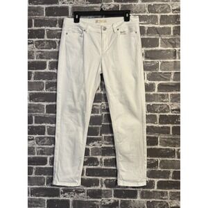 J. Jill Authentic Fit Slim Ankle White Jeans Size 6 Stretch Denim
